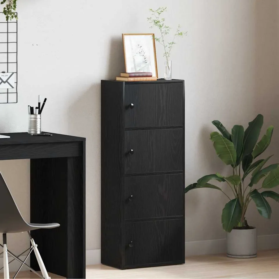 vidaXL Boekenkast 40x24x102 cm bewerkt hout zwart eikenkleurig, foto 2