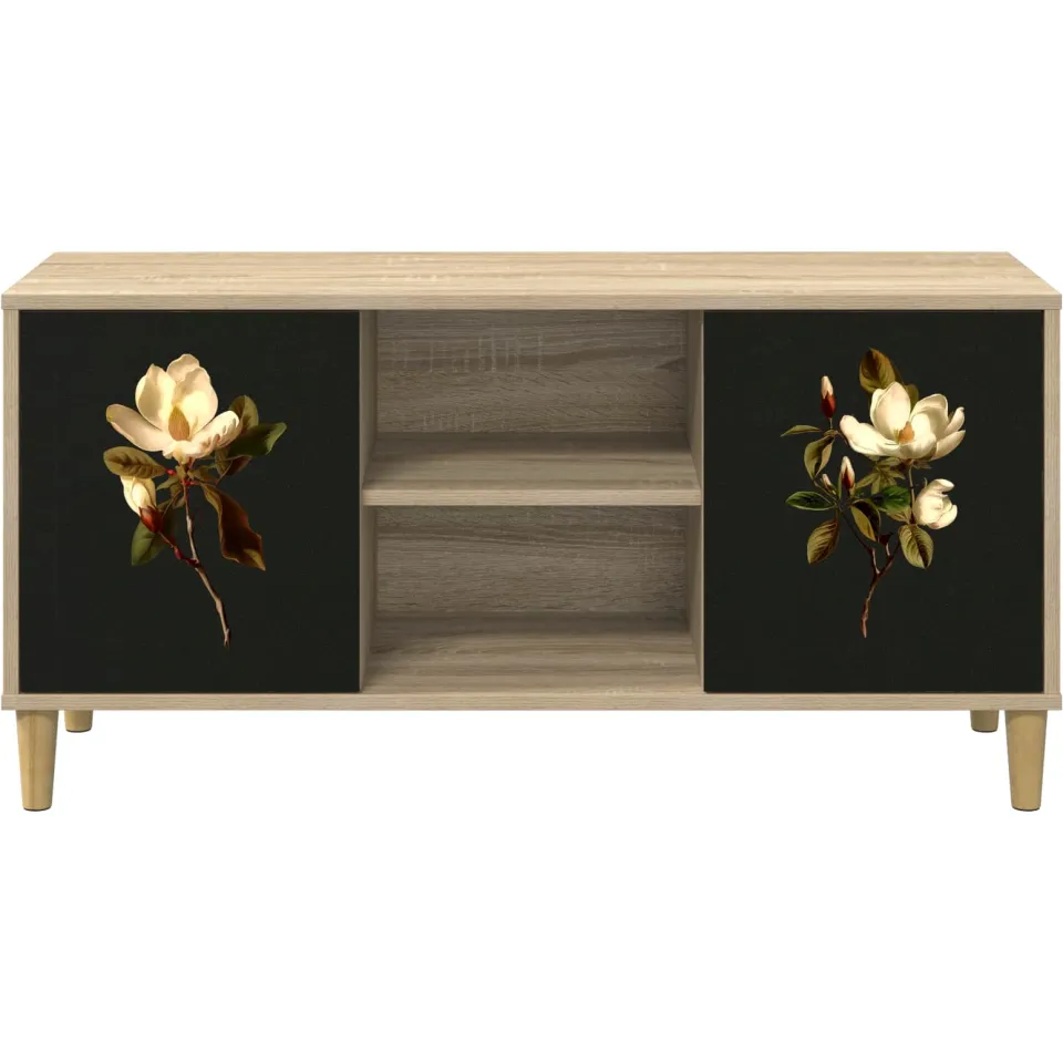 vidaXL Tv-meubel BREMEN 102 x 33 x 50 cm Sonoma Bewerkt hout bruin, foto 4