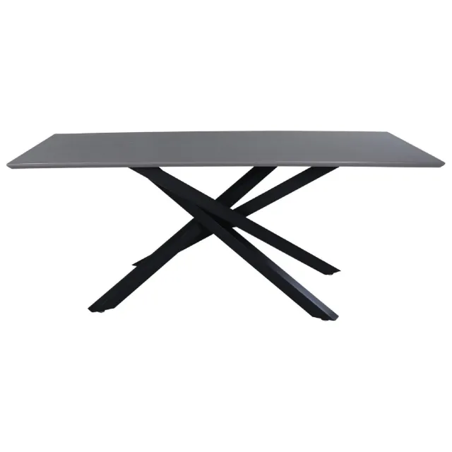 QUVIO Eettafel Hamilton - Stijlvol en modern - Zwart grijs fineer - 180x76x90 cm