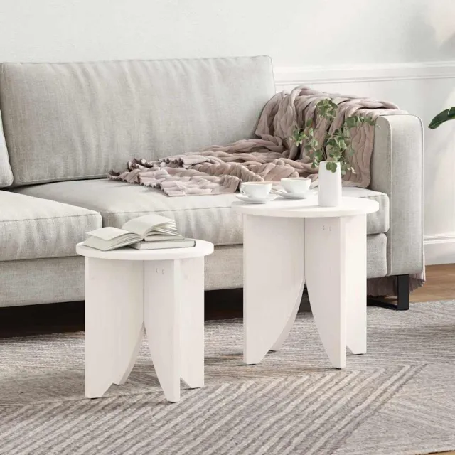 vidaXL Salontafel 2 st Wit 41,5 x 41,5 x 44 cm, foto 2