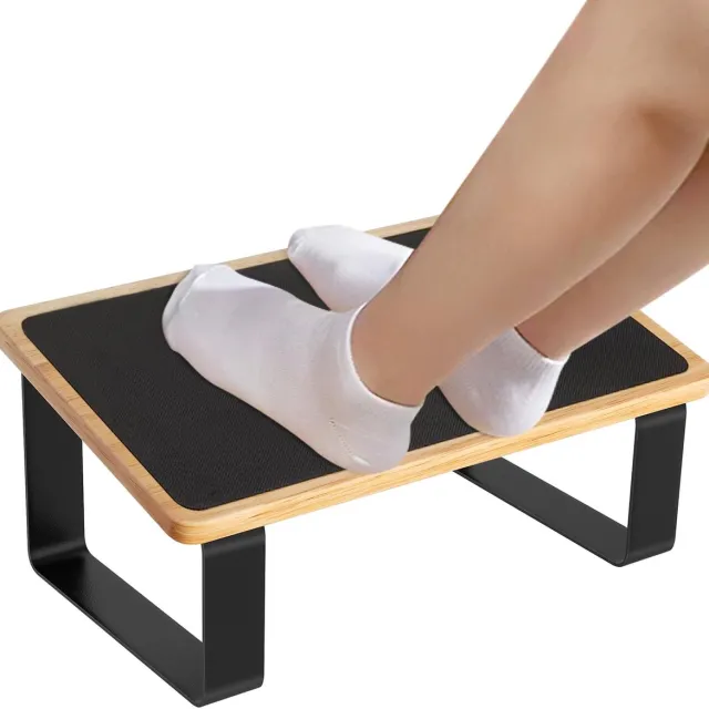 Unyqoos Ergonomische Voetensteun voor Onder Bureau met Antislip en Ontwerp Zwart