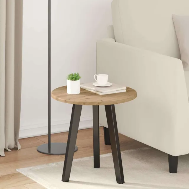 vidaXL Tafelblad Ø 30 x 1,5 cm Rond Bewerkt hout Wit