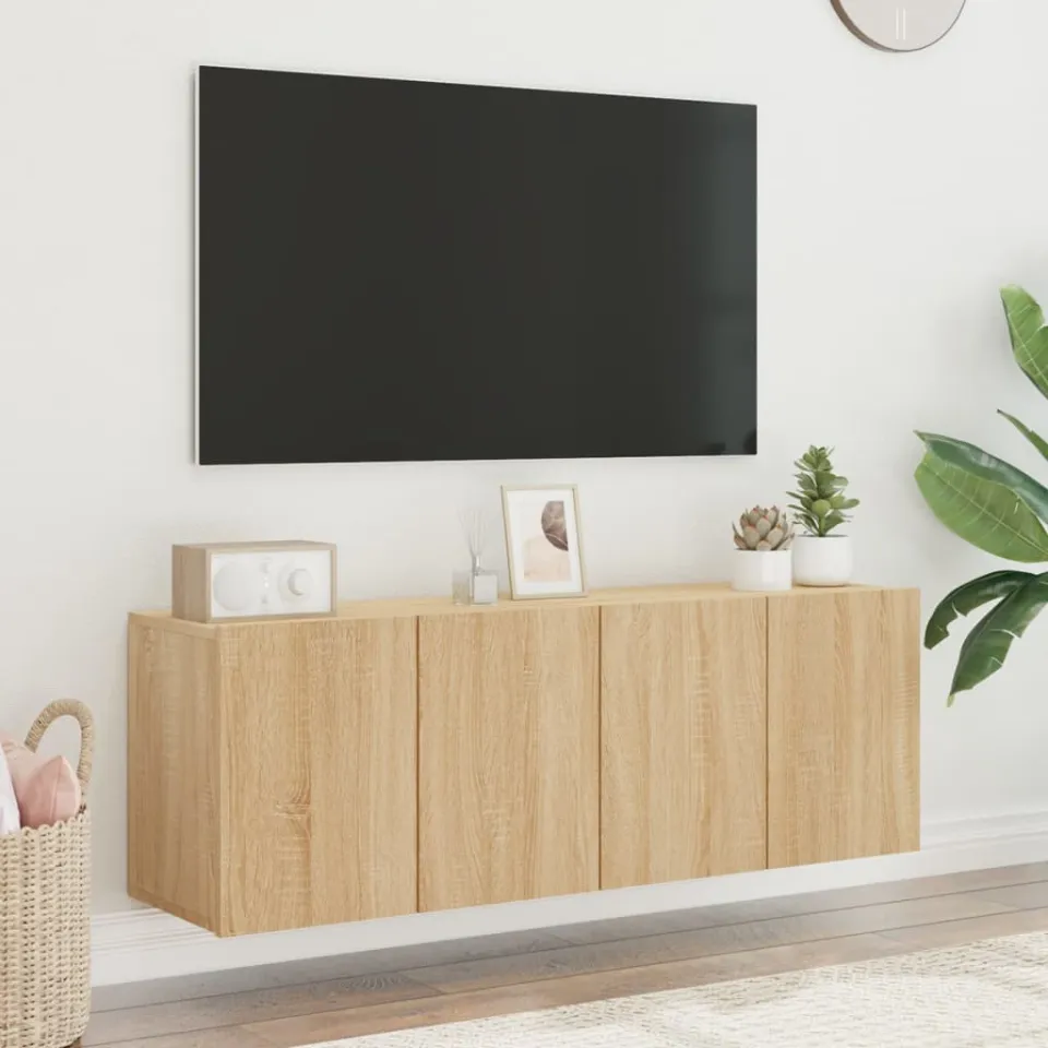 vidaXL Tv-meubels 2 st wandgemonteerd 60x30x41 cm sonoma eikenkleurig, foto 4