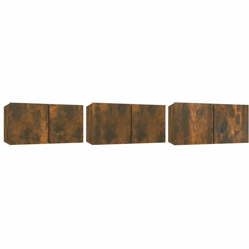 vidaXL Tv-hangmeubelen 3 st 60x30x30 cm gerookt eikenkleurig, foto 3