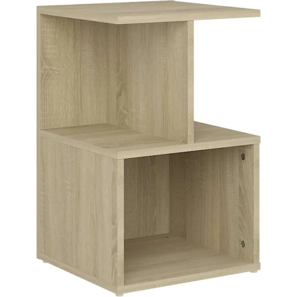 vidaXL Nachtkastje 35x35x55 cm bewerkt hout sonoma eikenkleurig, foto 3