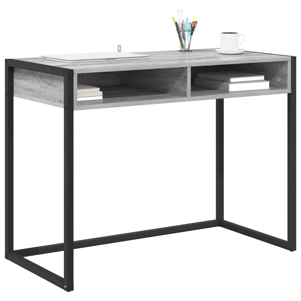 vidaXL Bureau Grijs Sonoma Bewerkt hout 100 x 50 x 75 cm