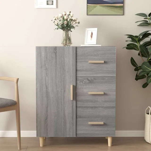 vidaXL Dressoir 69,5x34x90 cm bewerkt hout grijs sonoma eikenkleurig, foto 2