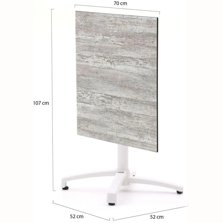 Bellagio tuinmeubelen Bellagio Canzo klaptafel 70x70x73cm wit, foto 2