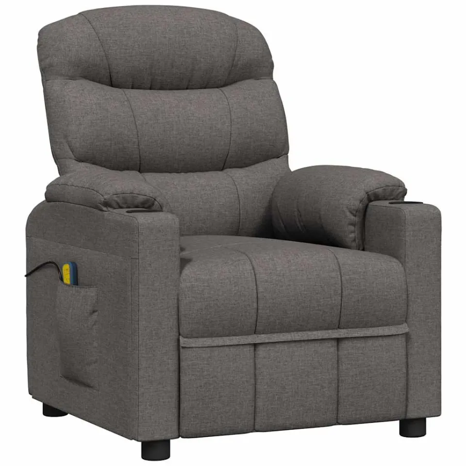 vidaXL Massagestoel stof donkergrijs grijs, foto 3