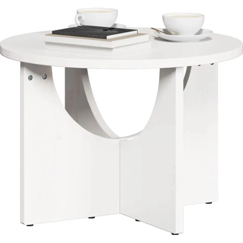vidaXL Salontafel Wit 50 x 50 x 35 cm Massief grenenhout