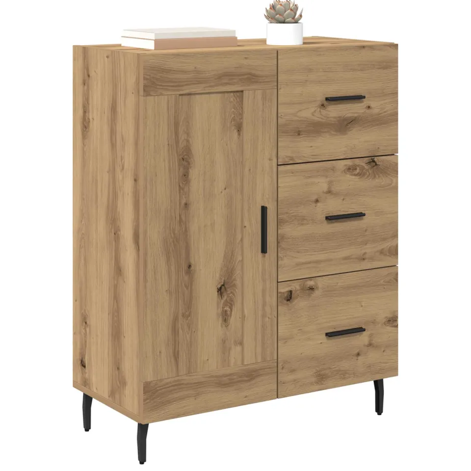 vidaXL Dressoir Artisan Eiken 69,5 x 34 x 90 cm Bruin