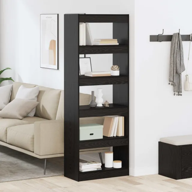 vidaXL Boekenkast 5-laags 60 x 30 x 166 cm Bewerkt hout Zwart eiken, foto 2