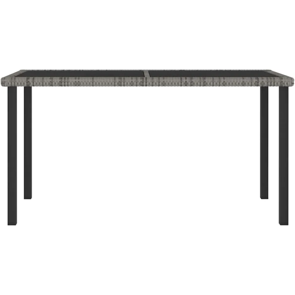 vidaXL Tuintafel 140x70x73 cm poly rattan grijs