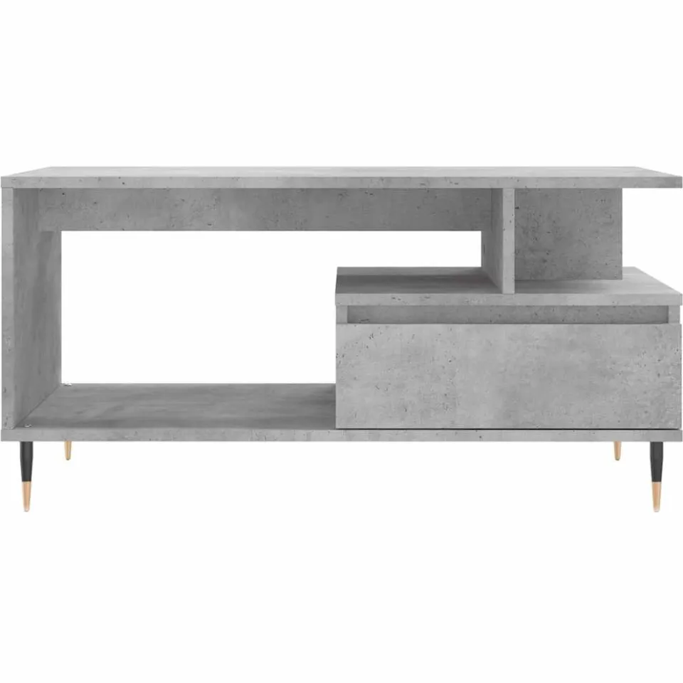 vidaXL Salontafel 90x49x45 cm bewerkt hout betongrijs grijs