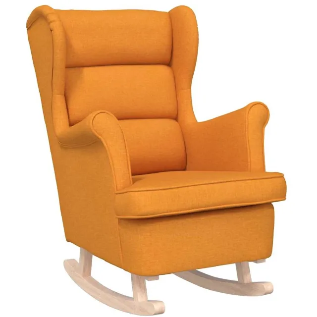 vidaXL Schommelstoel - 74x90x102 - cm - stof - donkergeel