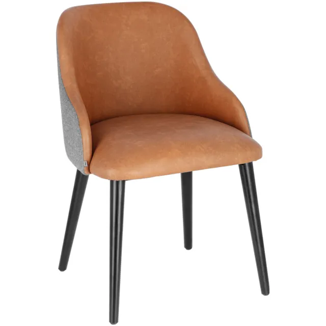 Vega Stoel Almonda Mix kunstleer, stof; 54x64x77.5 cm (BxDxH); zitting cognac, frame zwart