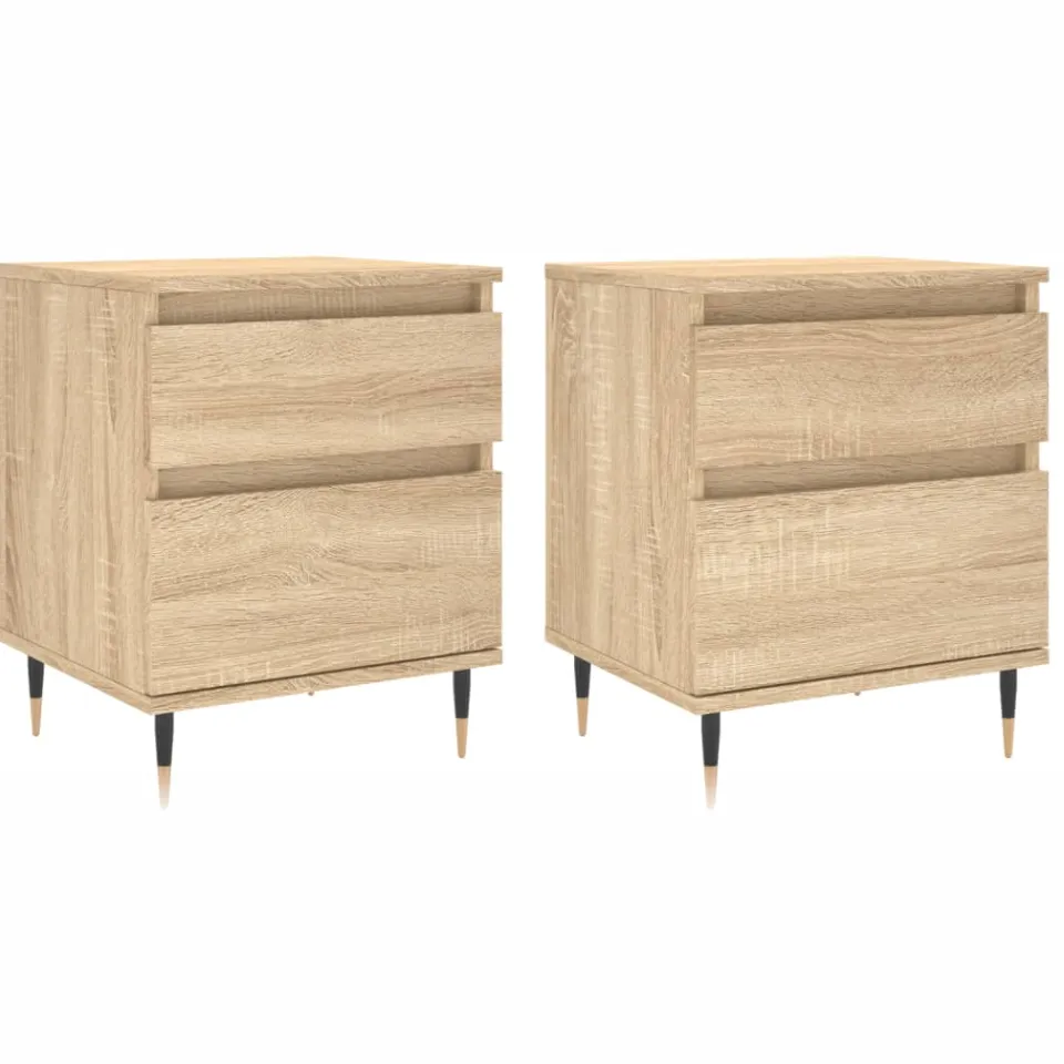 vidaXL Nachtkastjes 2 st 40x35x50 cm sonoma eikenkleurig, foto 3