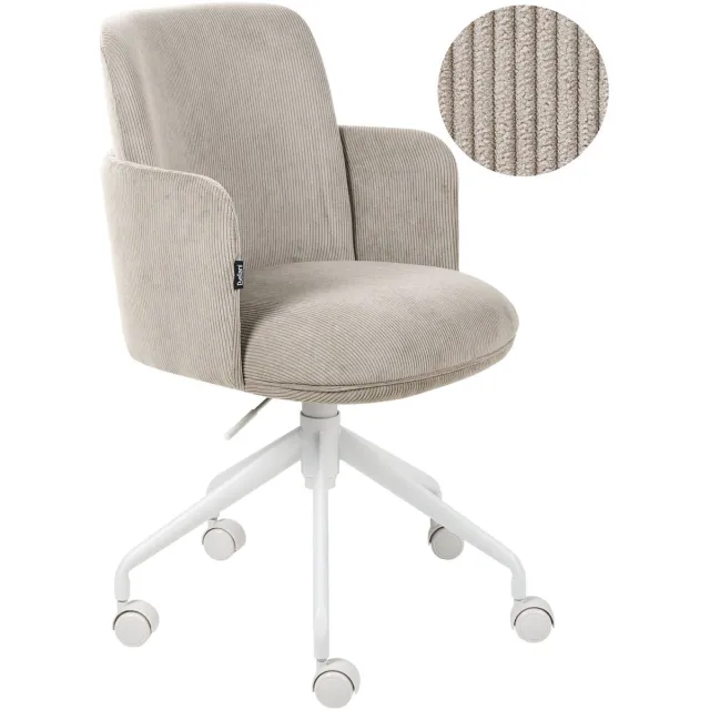 Beliani DRYDEN - Bureaustoel - Taupe - Corduroy Beige
