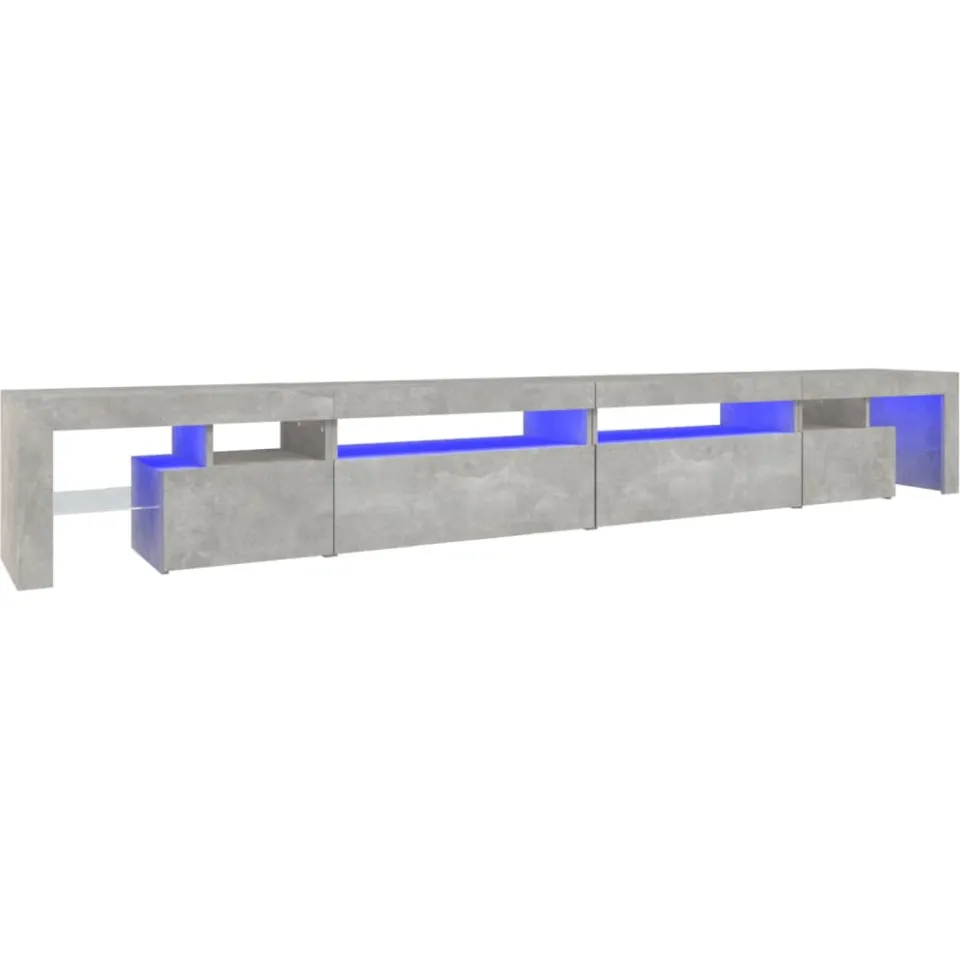vidaXL Tv-meubel met LED-verlichting 290x36,5x40 cm betongrijs