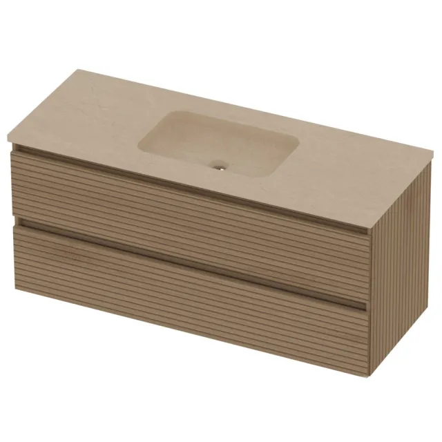 Basic-Line Rocky 46 Badmeubelset Hardsteen 120x46x54 cm R46SSELO1200 Lamello Oak Sand Stone Beige