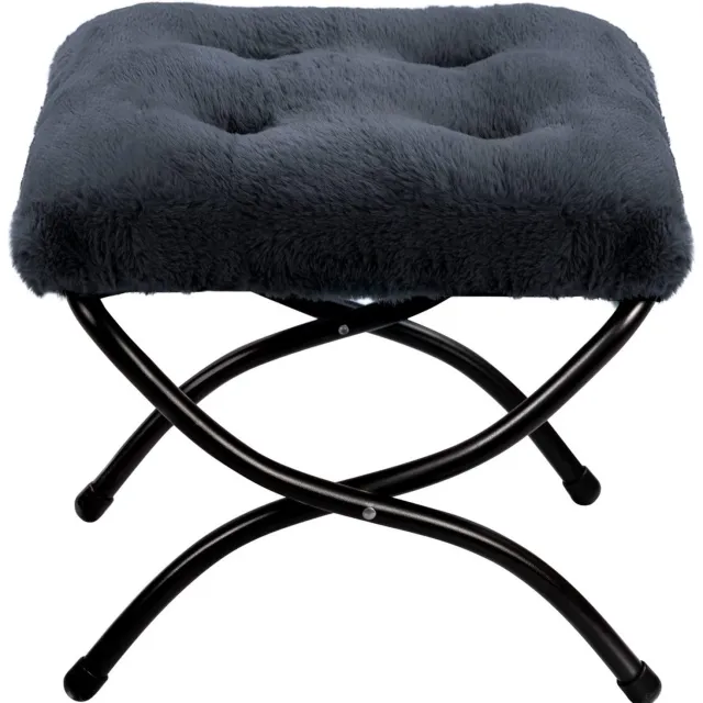 Duraxl Poef - Opvouwbaar - 47 x 37 x 38 cm - Donkergrijs