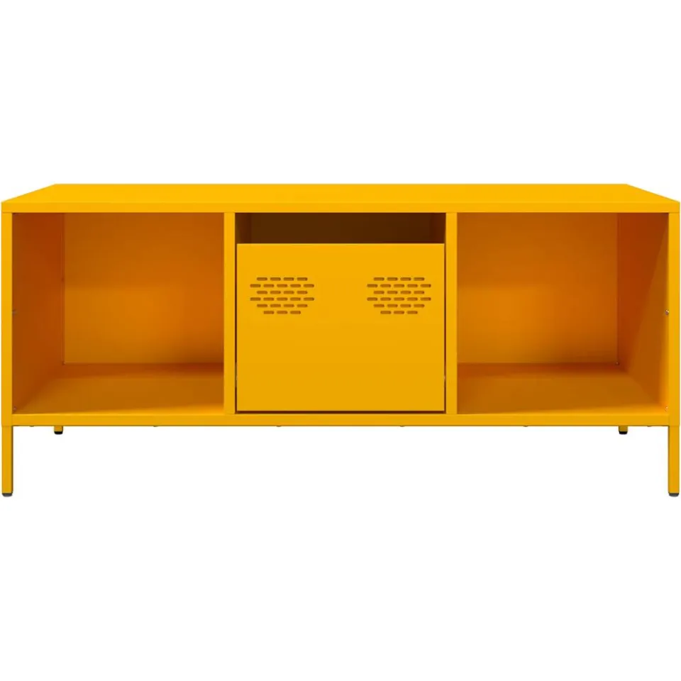 vidaXL Salontafel 101,5x50x43,5 cm koudgewalst staal mosterdgeel, foto 4