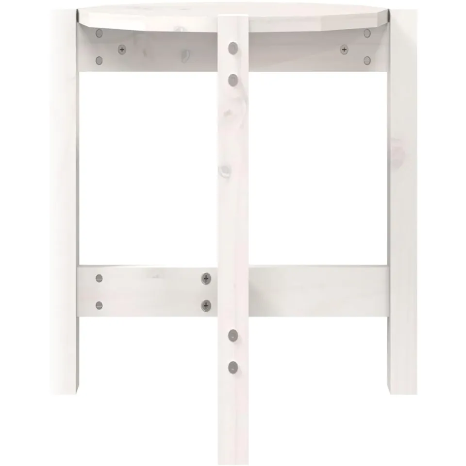 vidaXL Salontafel Ø 42,5x45 cm massief grenenhout wit, foto 4