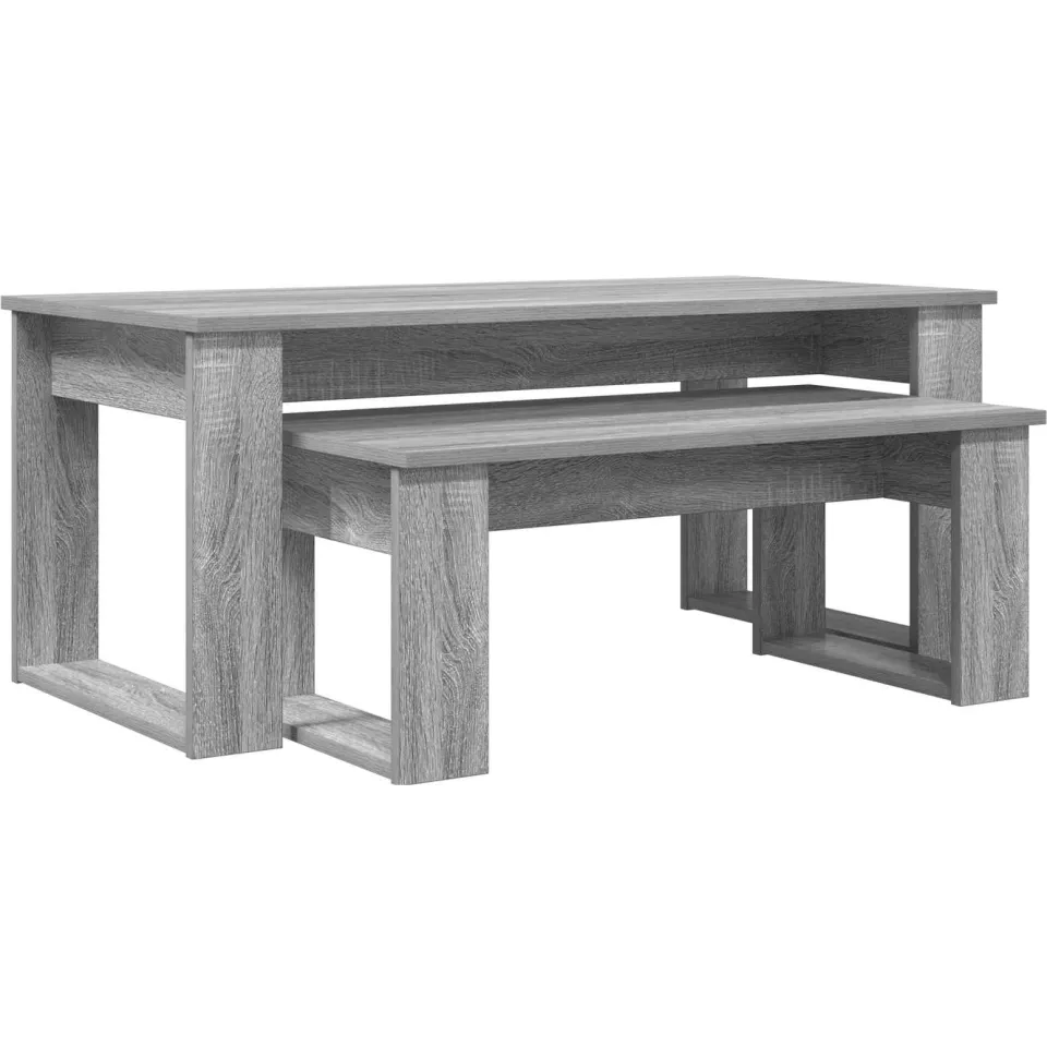 vidaXL Koffietafel Set 2 st Grijs Sonoma 100 x 50 x 42 cm Bewerkt hout
