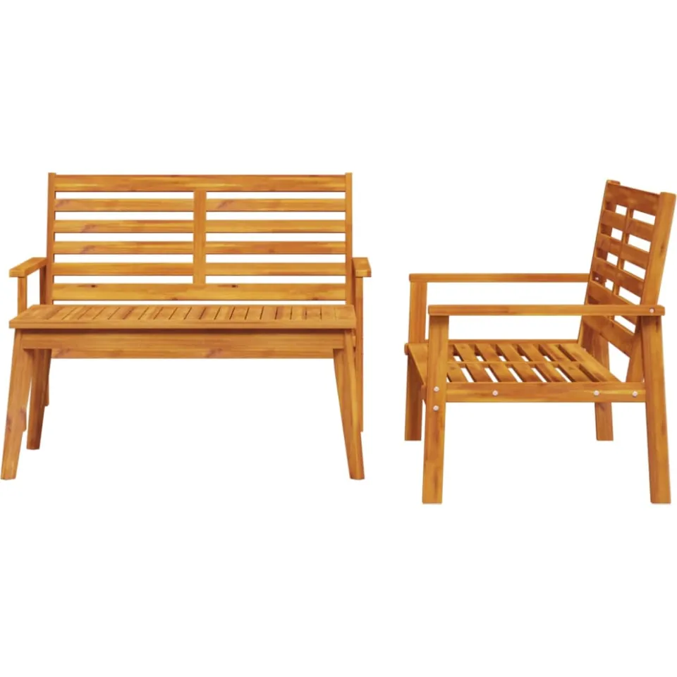 vidaXL 3-delige Loungeset massief acaciahout bruin, foto 2