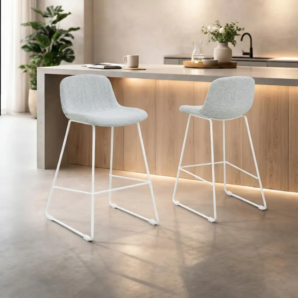 Nolon Nino-Mats barkruk grijs melange - wit onderstel - 65 cm, foto 2