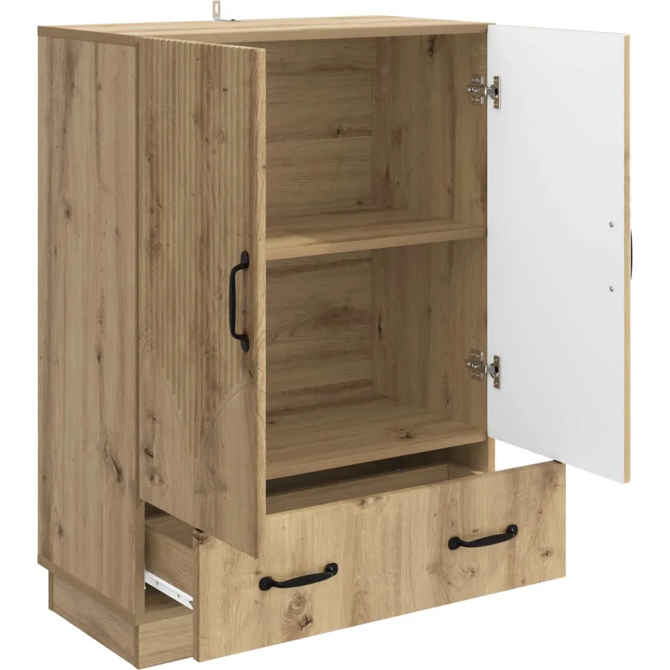 vidaXL Dressoir Artisanaal eiken 66 x 34,5 x 92 cm Bewerkt hout, foto 4
