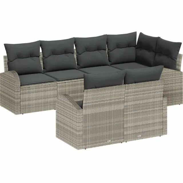 vidaXL Tuin Sofa Set Lichtgrijs poly rattan