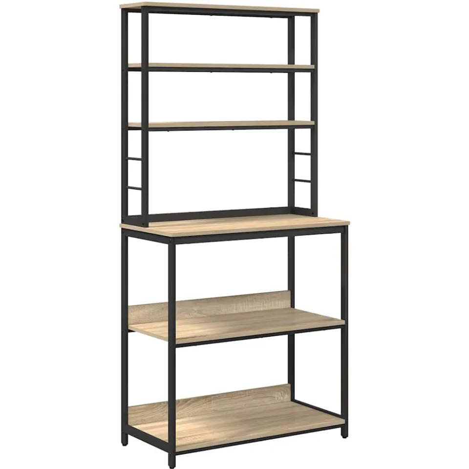 vidaXL Keukenplank 5-laags 80 x 40 x 168 cm Bewerkt hout Sonoma Eiken, foto 3