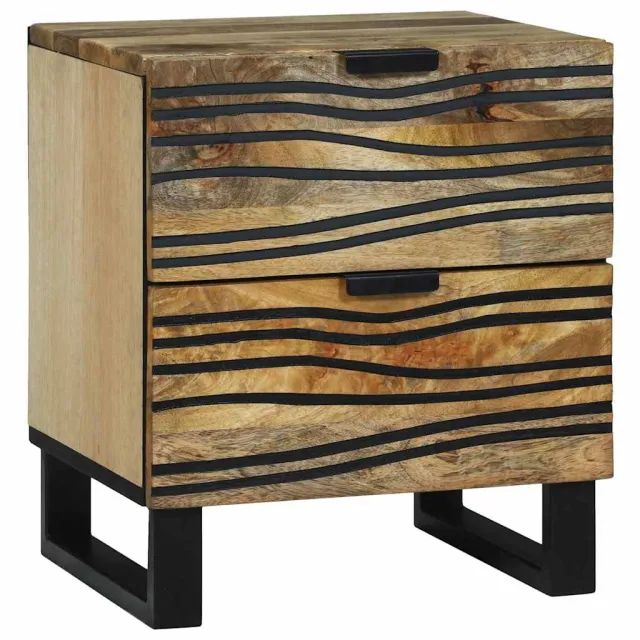vidaXL Nachtkastje 2 st Naturel 40 x 33 x 46 cm Bewerkt hout, foto 2