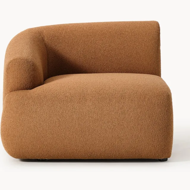 Westwing Collection Bouclé hoekmodule Sofia Lichtbruin
