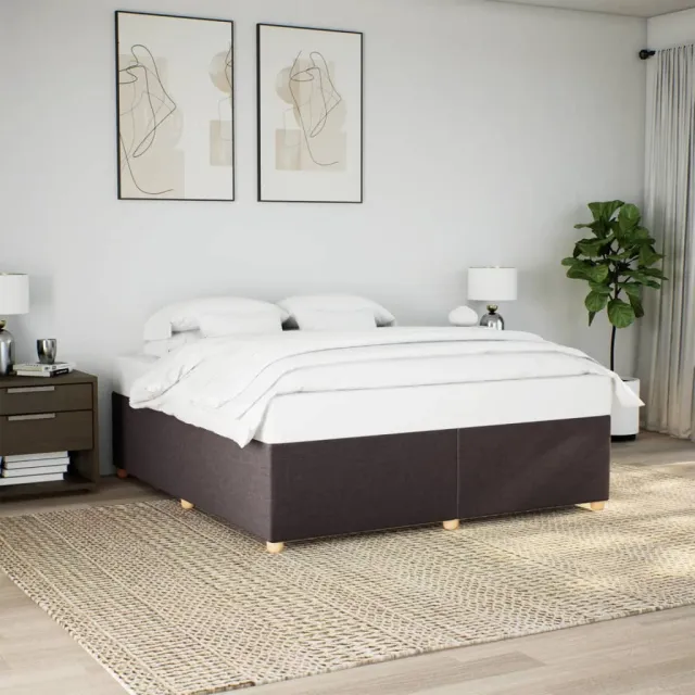 vidaXL Bedframe zonder matras stof donkerbruin 200x200 cm bruin