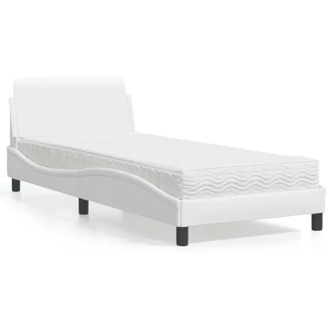 vidaXL Bed met matras "Dover" kunstleer wit 90x200 cm