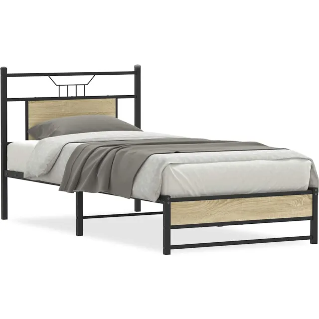 vidaXL Bedframe zonder matras hout sonoma eikenkleurig 90x190 cm Bruin