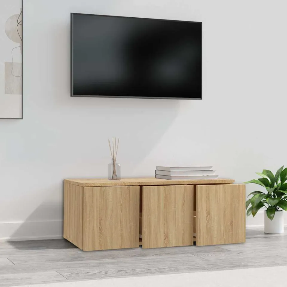 vidaXL Tv-meubel 80x34x30 cm bewerkt hout sonoma eikenkleurig, foto 4