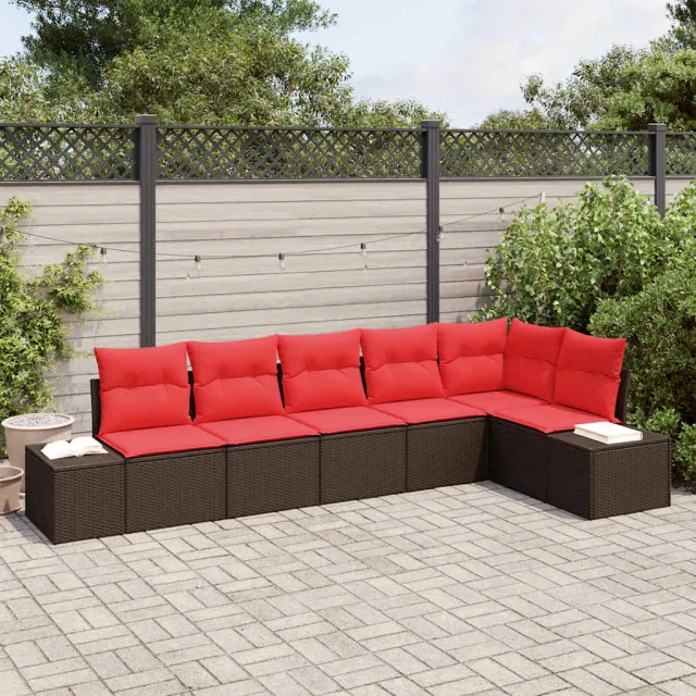 vidaXL Tuin Sofa Set 6 st Bruin poly rattan, foto 2