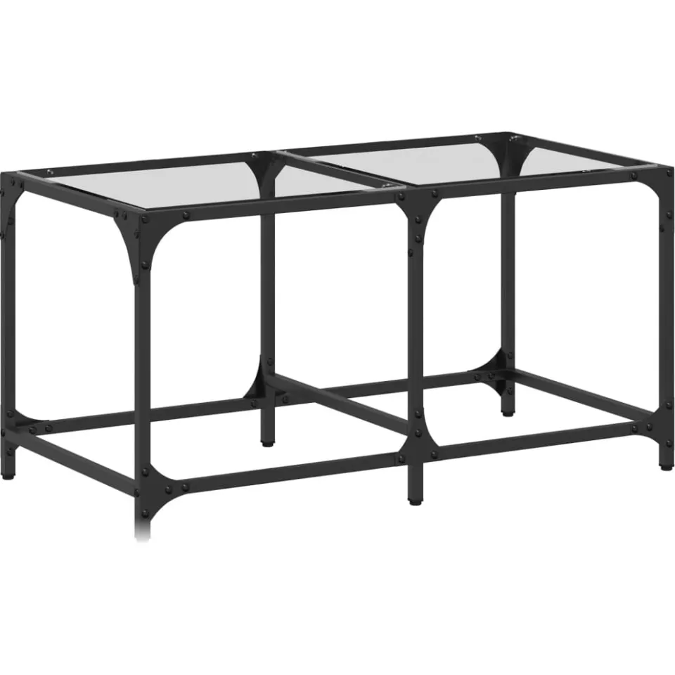 vidaXL Salontafel met transparant glazen blad 78,5x40x40 cm staal transparent, foto 3