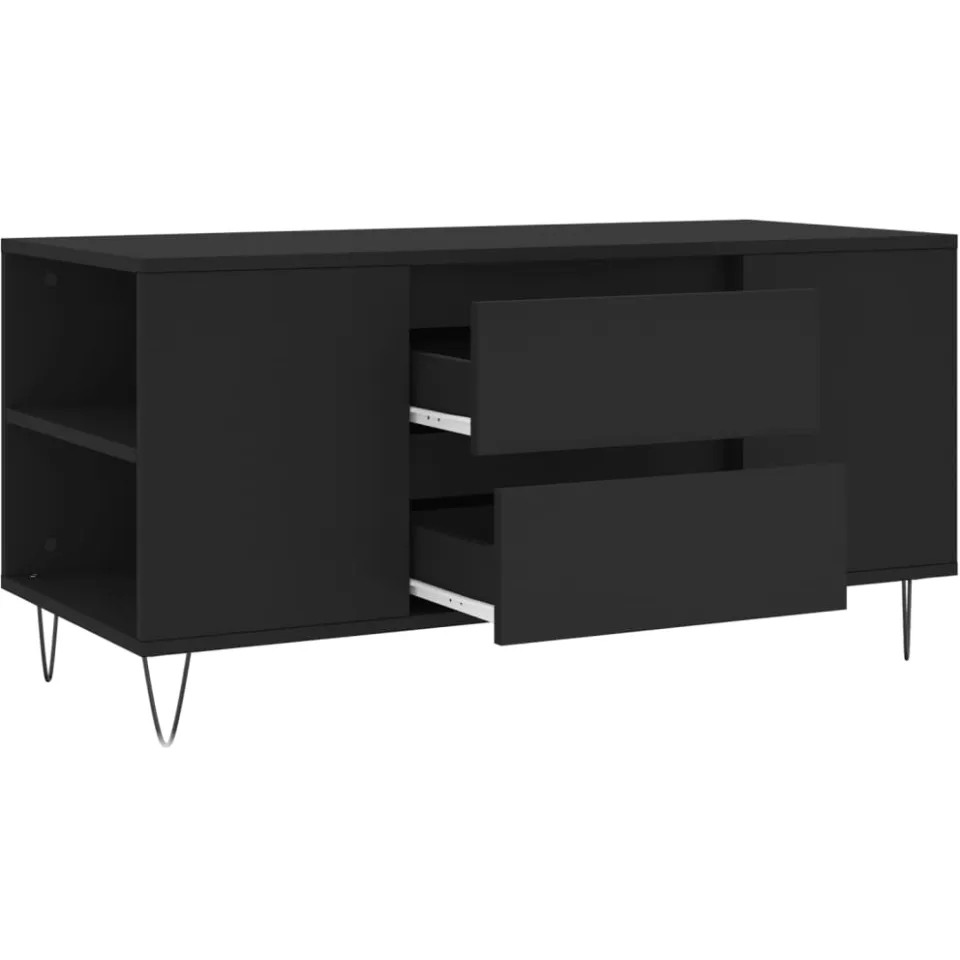 vidaXL Salontafel 102x44,5x50 cm bewerkt hout zwart, foto 4