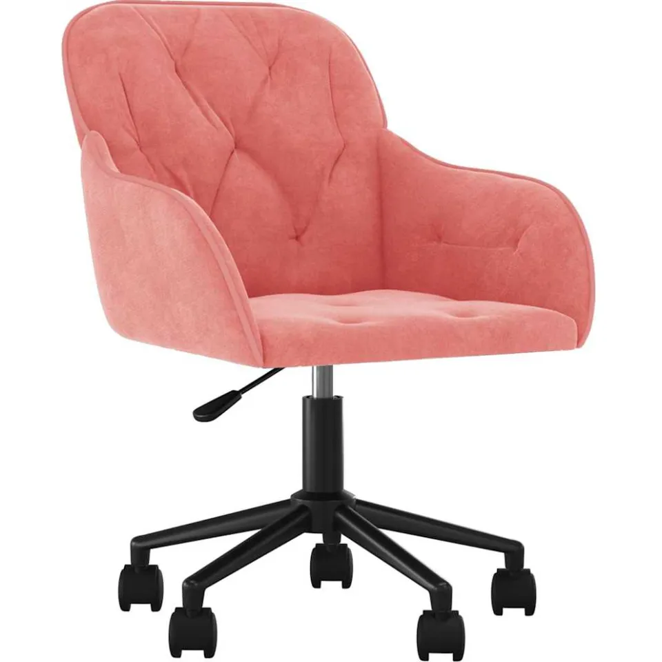 vidaXL Eetkamerstoelen draaibaar 2 st fluweel roze
