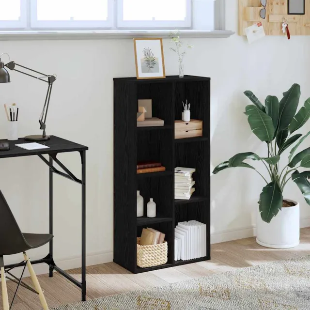 vidaXL Boekenkast 7-laags 50 x 25 x 102 cm Zwart Eiken, foto 2