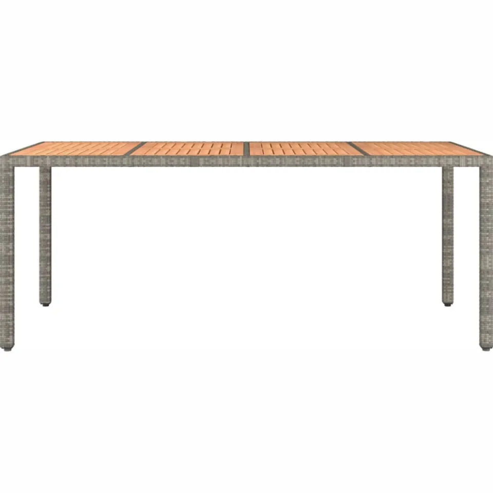 vidaXL Tuintafel met houten blad poly ratten en acaciahout grijs