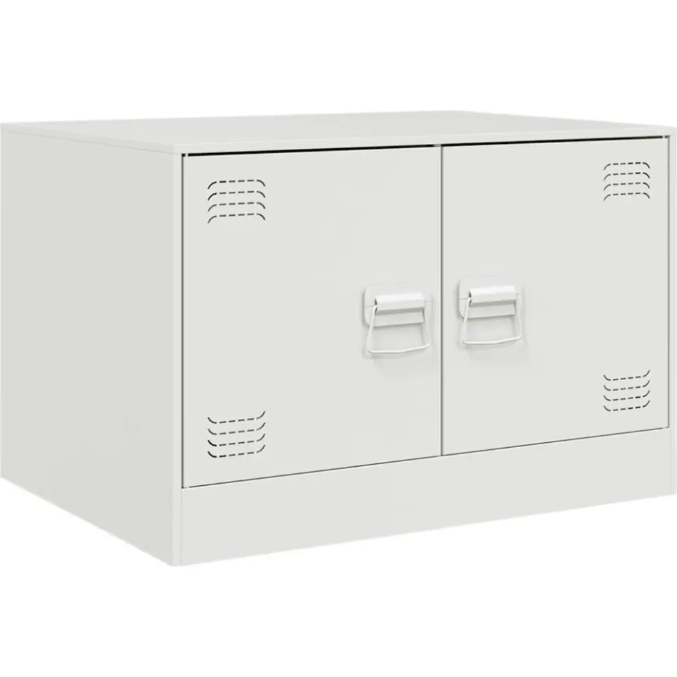 vidaXL Salontafel 67x50x44 cm staal wit