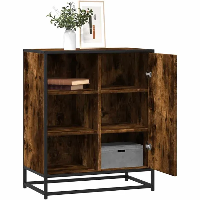 vidaXL Dressoir 62x35x76 cm bewerkt hout gerookt eikenkleurig Bruin