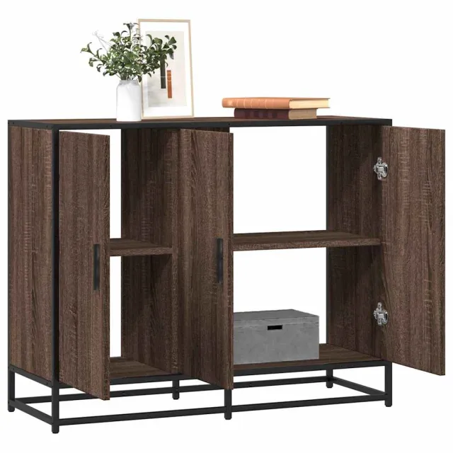 vidaXL Dressoir 94x35x76 cm bewerkt hout bruin eikenkleur
