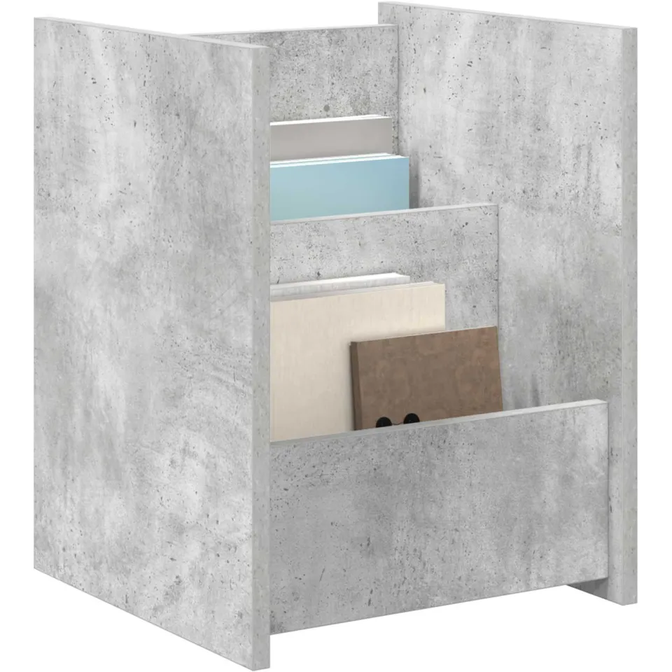vidaXL Tijdschrift Rek Concerte Grijs 35 x 35 x 45 cm Bewerkt hout
