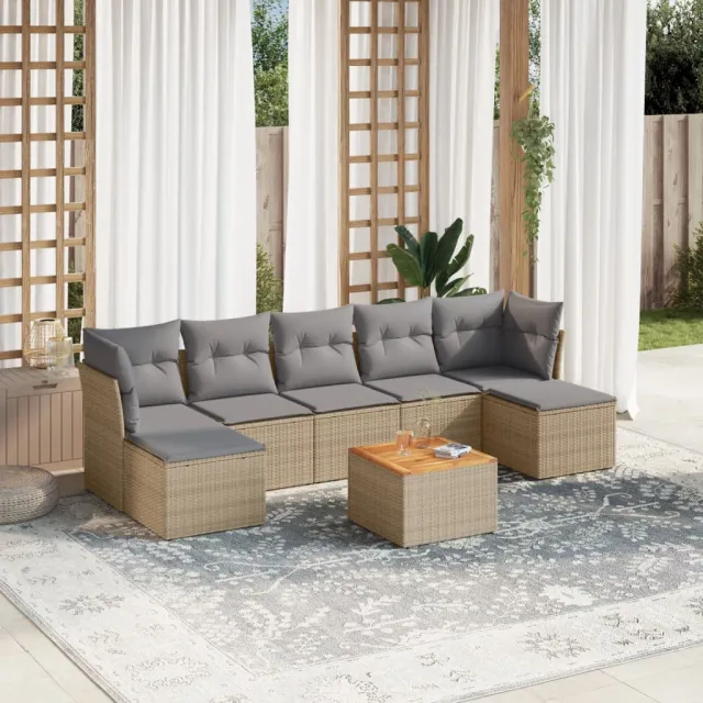 vidaXL Patio Sofa Set Mix Beige en Lichtgrijs, foto 2